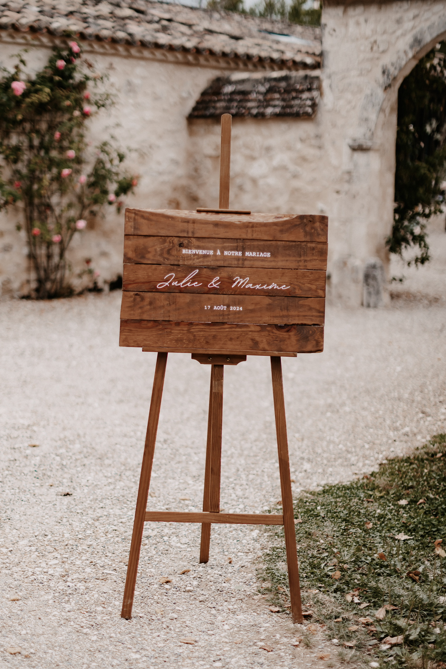 Panneau bienvenue bois