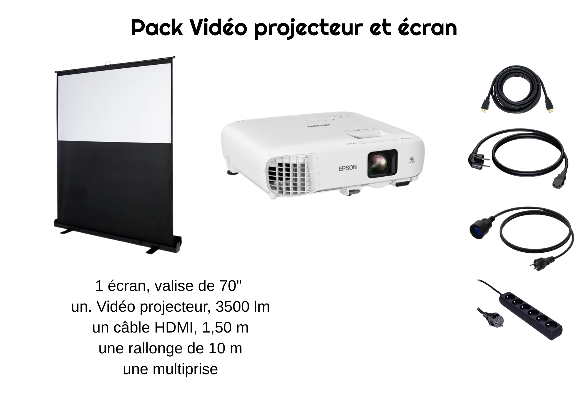 pack Vidéo projecteur avec écran