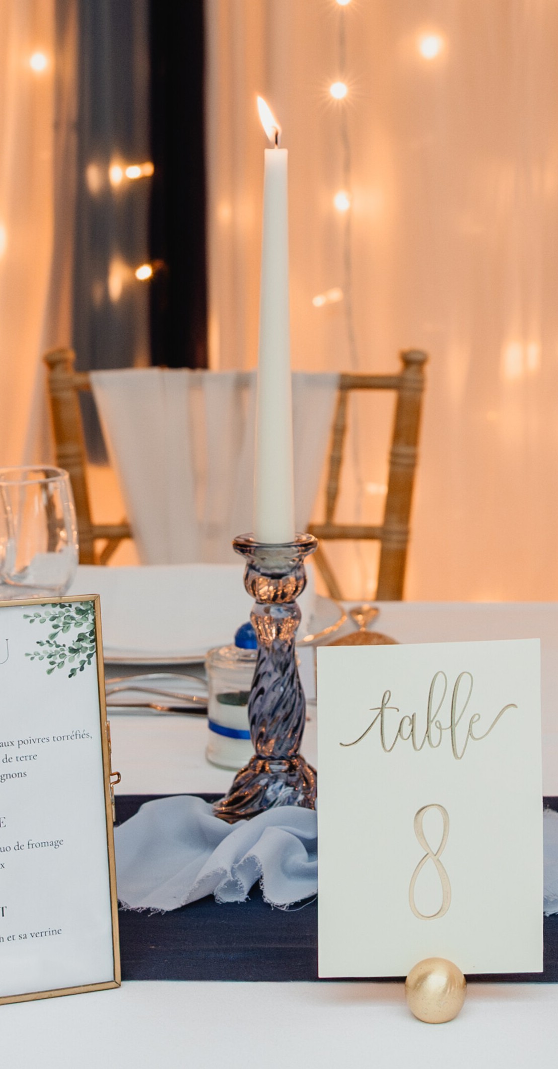 Bougeoir Astrid bleu orage