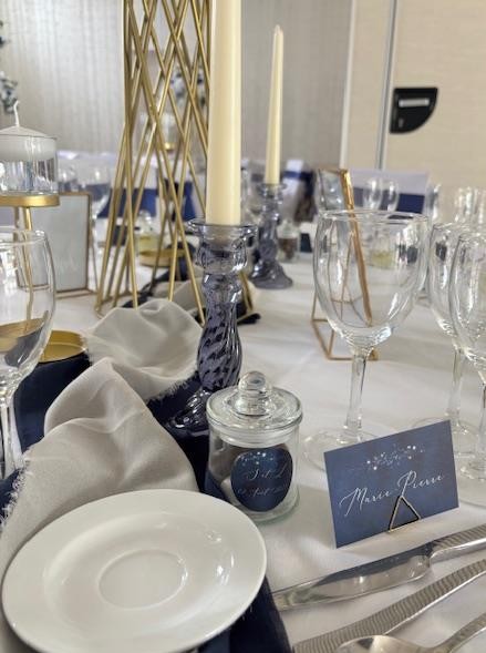 Bougeoir Astrid bleu marine