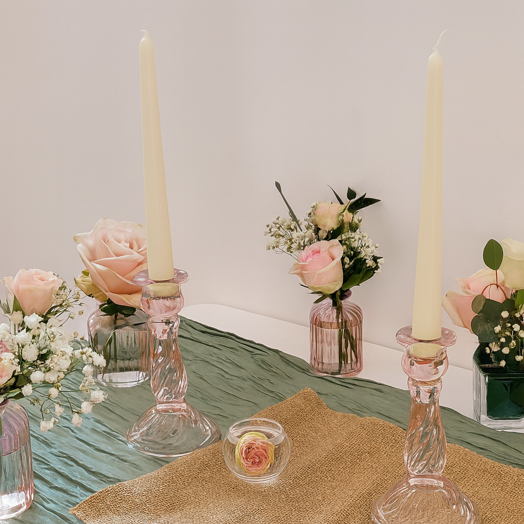 Bougeoir Astrid rose pale