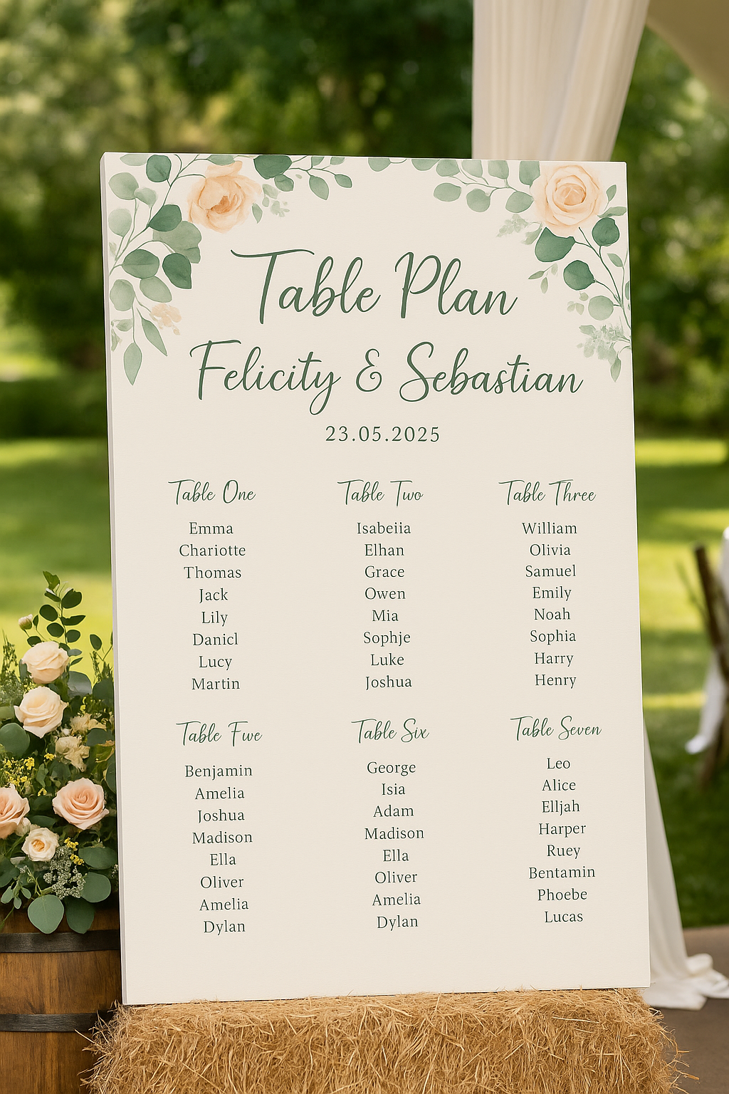 Planche blanche grand format avec affiche