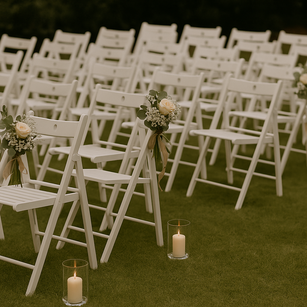 Chaise pliante en bois blanc - 527