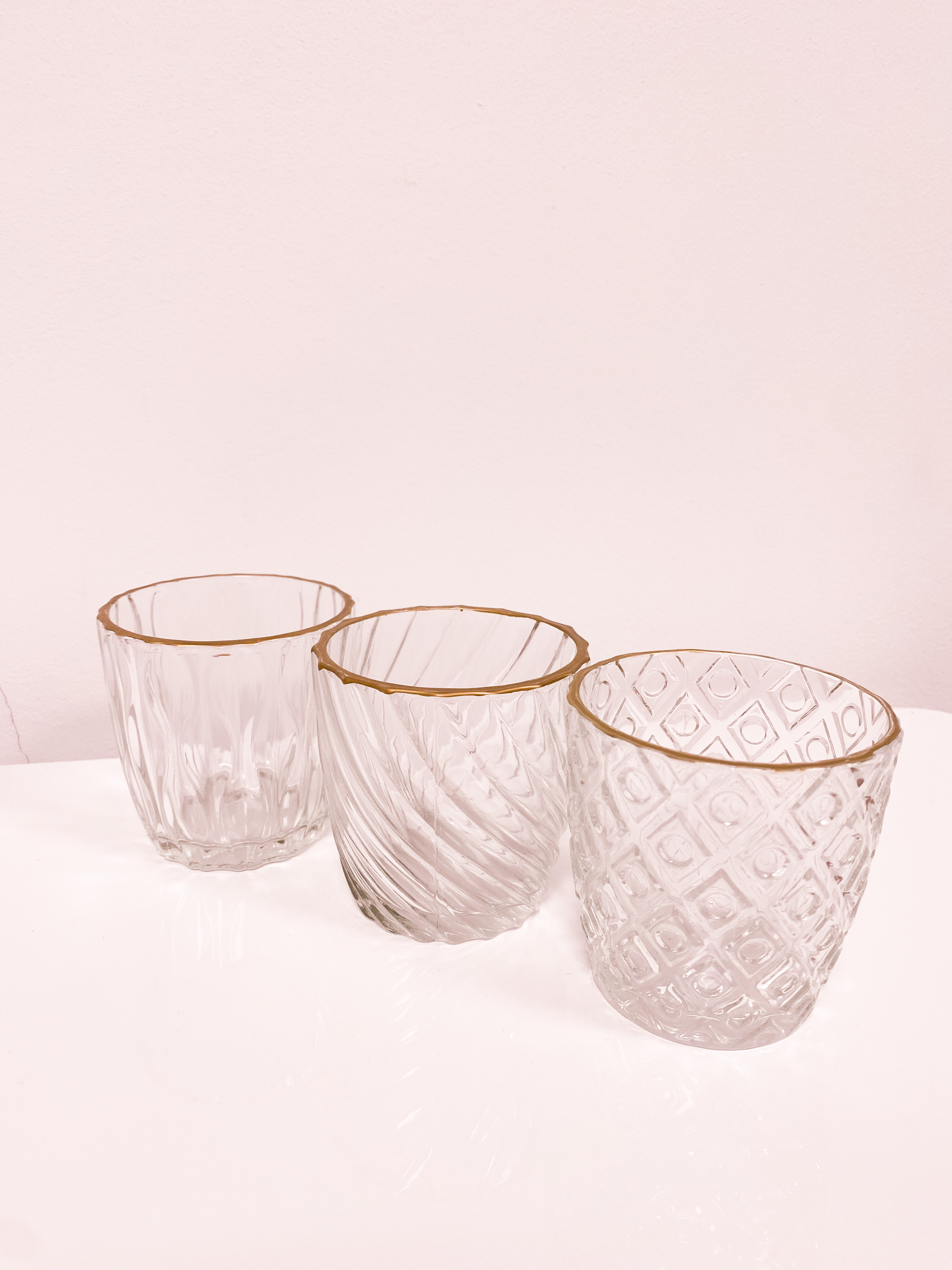 Trio de photophores texturés