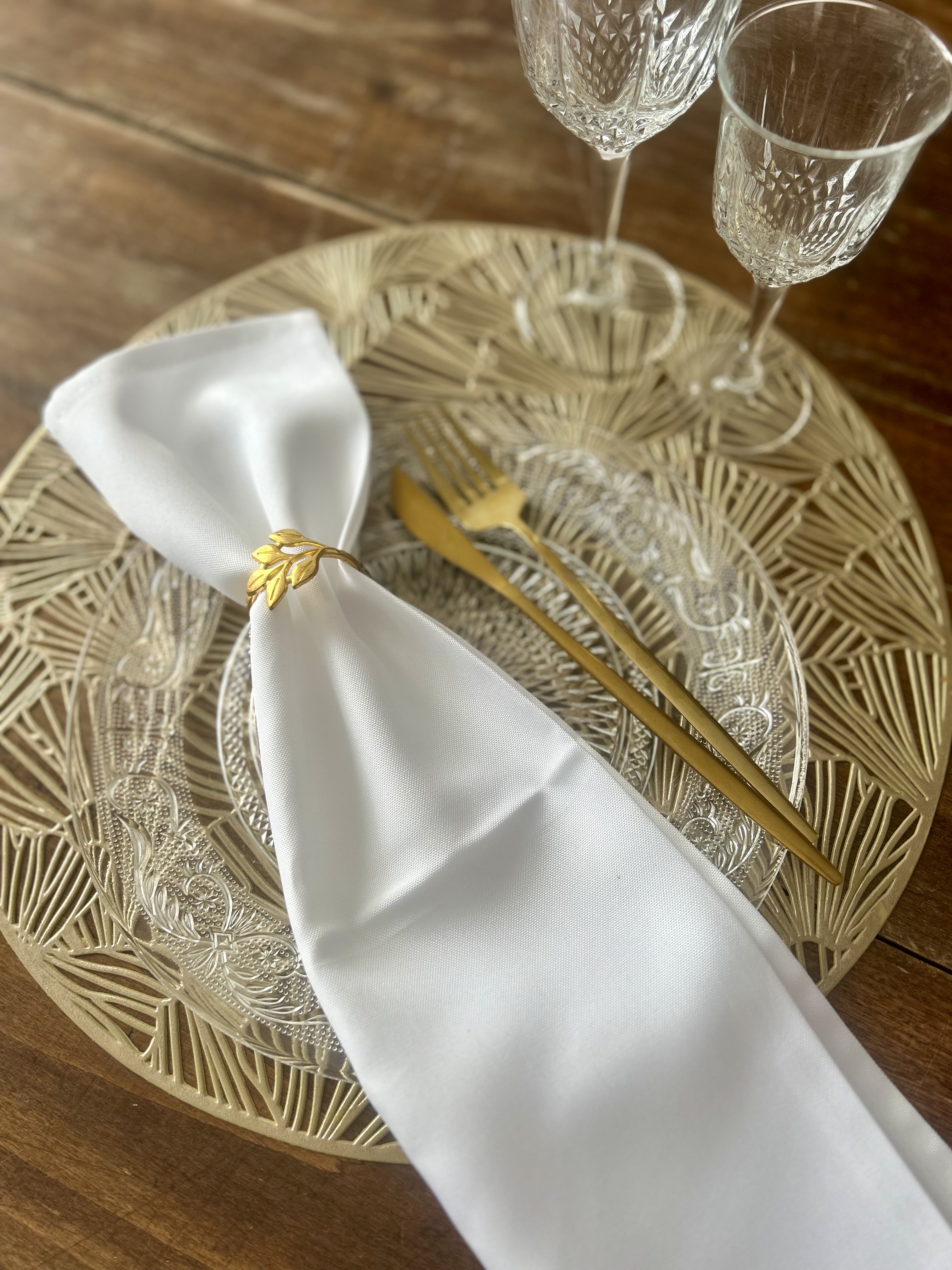 serviettes blanches coton