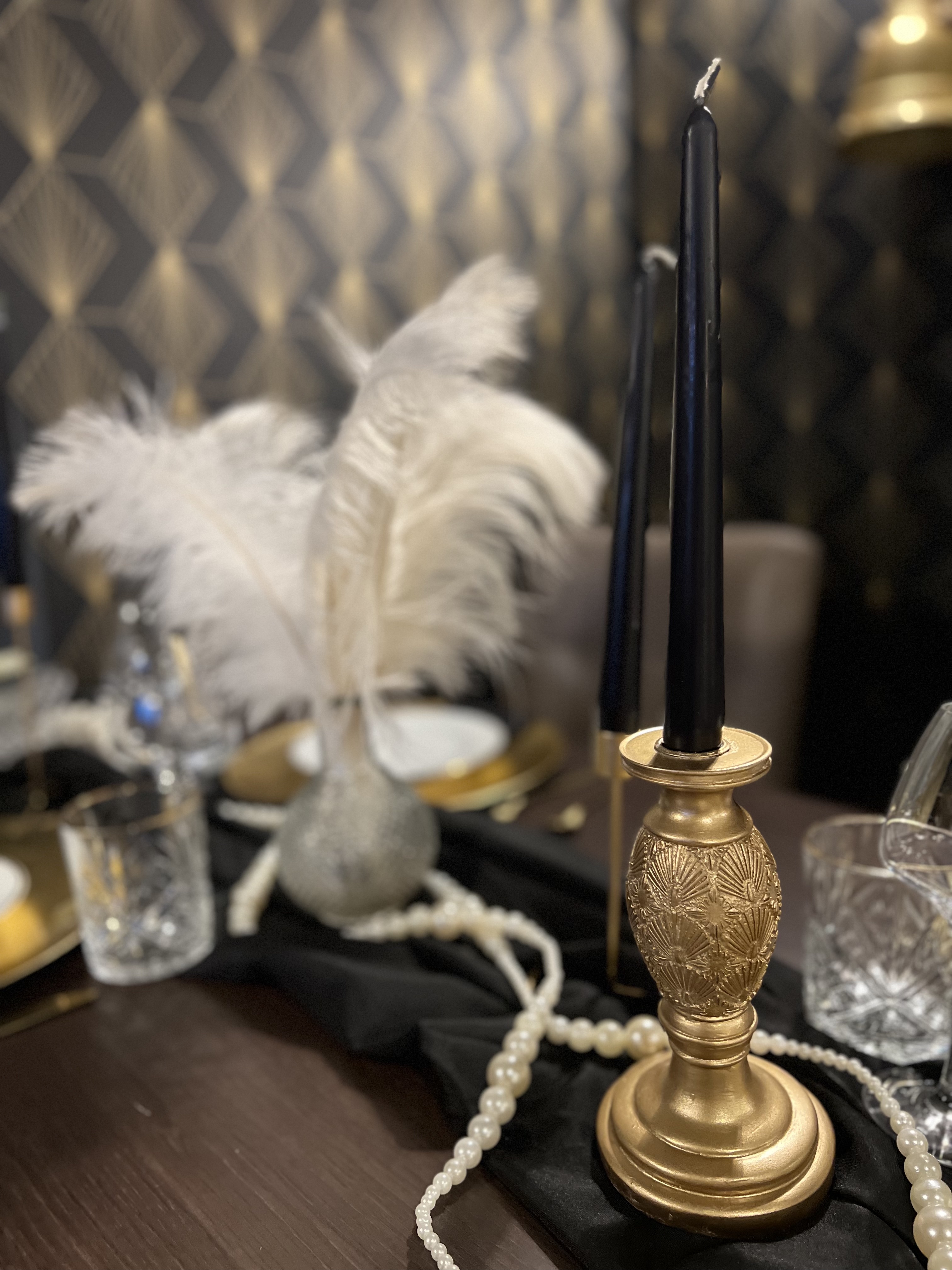 Bougeoir doré années 20