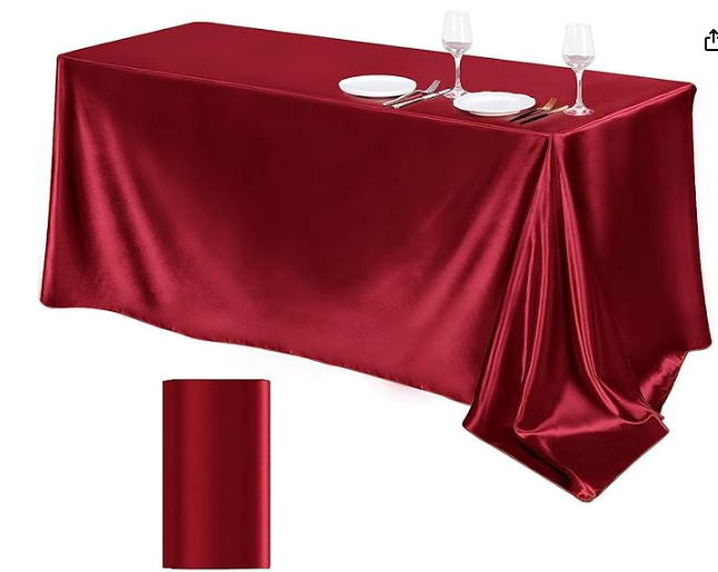 Nappes rectangle en satin BORDEAUX