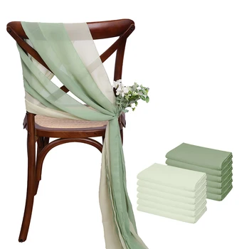 Noeud de chaise en mousseline vert sauge