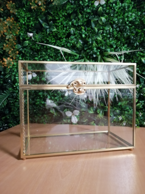 Urne transparente avec rebord or